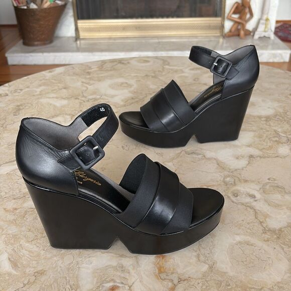 Robert Clergerie Dobert Leather Wedge Platform Sandals - Picture 5 of 15